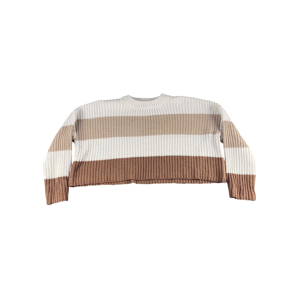 Moon‎ & Madison Striped Crew Neck Sweater XS Cozy Knit Pullover